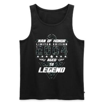 Man of Honor Year of Birth 2004 Camouflage Gift - Men's Premium Organic Tank Top - black - Front - Michal (187cm)