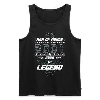 Man of Honor Year of Birth 2001 Camouflage Gift - Men's Premium Organic Tank Top - black - Front - Michal (187cm)