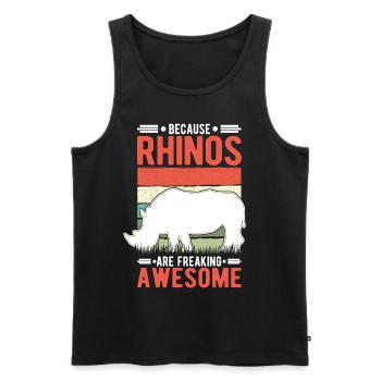 Because Rhinos are freaking awesome Nashorn - Männer Premium Bio Tank Top - Schwarz - Vorne - Michal (187cm)