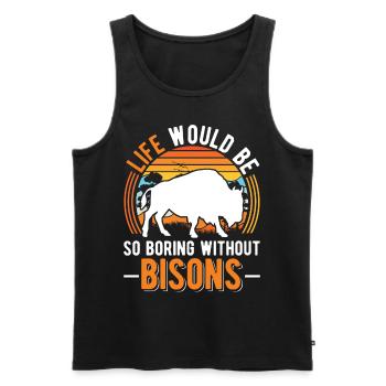 Buffalo Gift Bison Water Buffalo Buffalo - Men's Premium Organic Tank Top - black - Front - Michal (187cm)