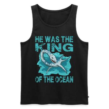 Velociraptor für einen Dino Fan und Dinosaurier - Männer Premium Bio Tank Top - Schwarz - Vorne - Michal (187cm)