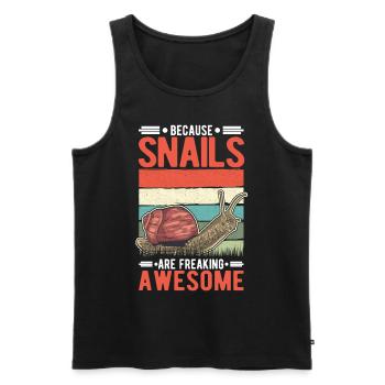 Parce que les escargots sont des escargots géniaux - Débardeur bio Premium Homme - noir - Devant - Michal (187cm)