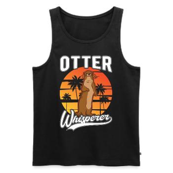 Otter Flüsterer Otter Whisperer Seeotter - Männer Premium Bio Tank Top - Schwarz - Vorne - Michal (187cm)