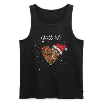 Gott ist Liebe Christ Weihnachtsfeier Wichteln - Männer Premium Bio Tank Top - Schwarz - Vorne - AI Model Male 178 light (178cm)