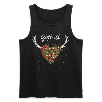 Gott ist Liebe Jesus Glaube Weihnachtszeit Advent - Männer Premium Bio Tank Top - Schwarz - Vorne - Michal (187cm)