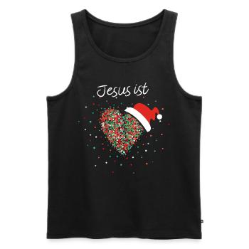 Jesus ist Liebe Christ Weihnachtsfeier Wichteln - Männer Premium Bio Tank Top - Schwarz - Vorne - AI Model Male 178 light (178cm)
