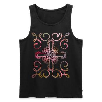 Christliches-Kreuz, Vintage-Stil, Jesus Christus - Männer Premium Bio Tank Top - Schwarz - Vorne - AI Model Male 178 light (178cm)