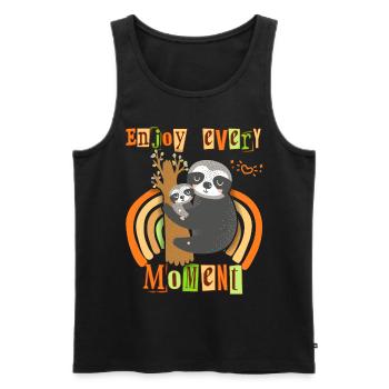 Sloth Sloth, Mama Sloth, Saying Mother's Day - Men's Premium Organic Tank Top - black - Front - Michal (187cm)