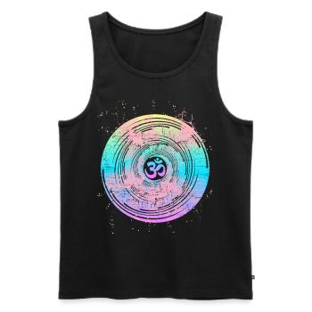 Om symbole Om signe, mandala om, yoga yogi - Débardeur bio Premium Homme - noir - Devant - AI Model Male 178 light (178cm)