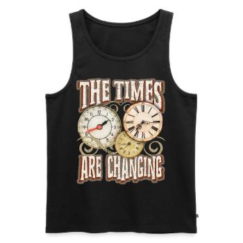 Spruch mit Uhr, Taschenuhr, Motivation-Inspiration - Männer Premium Bio Tank Top - Schwarz - Vorne - AI Model Male 178 light (178cm)