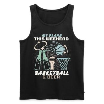 Basketball und Bier lustiger Spruch, Wochenende - Männer Premium Bio Tank Top - Schwarz - Vorne - Michal (187cm)