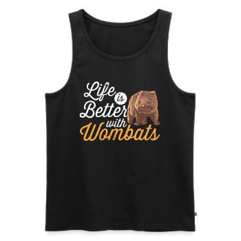 La vie est meilleure avec Wombat Australia Marsupial - Débardeur bio Premium Homme - noir - Devant - Michal (187cm)