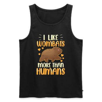 Wombat plus comme le marsupial australien - Débardeur bio Premium Homme - noir - Devant - Michal (187cm)