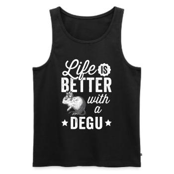 Everything is better with Degu Chilean rodent - Men's Premium Organic Tank Top - black - Front - AI Model Male 178 light (178cm)