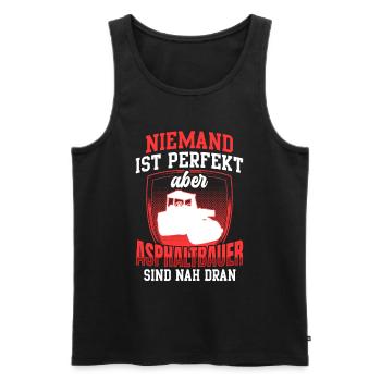 Asphaltbauer sind perfekt Asphaltierer - Männer Premium Bio Tank Top - Schwarz - Vorne - AI Model Male 178 light (178cm)