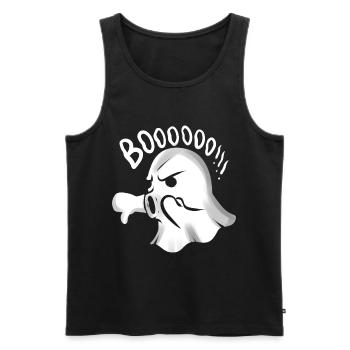 Boo Boooooo Thumps Down Says This Cute Ghost - Männer Premium Bio Tank Top - Schwarz - Vorne - AI Model Male 178 light (178cm)