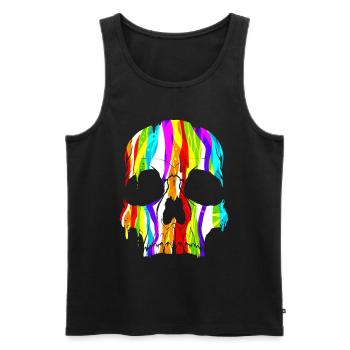 Colorful Skull Paint Dripping Day Of The Dead And - Men's Premium Organic Tank Top - black - Front - Michal (187cm)