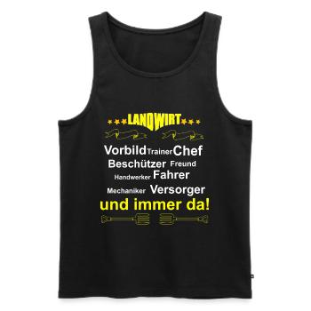 Landwirt, Vorbild, Chef, Versorger und immer da - Männer Premium Bio Tank Top - Schwarz - Vorne - AI Model Male 178 light (178cm)