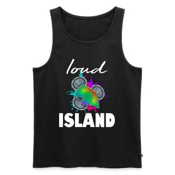Fehmarn Loud Island - Männer Premium Bio Tank Top - Schwarz - Vorne - Michal (187cm)