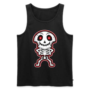 Mignon Kawaii Chibi Squelette Halloween - Débardeur bio Premium Homme - noir - Devant - Michal (187cm)