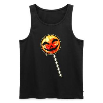 Pumpkin Lollipop Lolli Sucker Halloween - Men's Premium Organic Tank Top - black - Front - Michal (187cm)