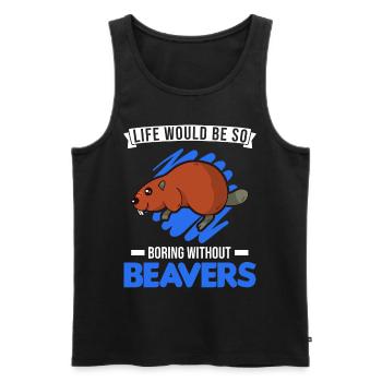 Beaver Gift Beaver Dam - Men's Premium Organic Tank Top - black - Front - Michal (187cm)
