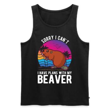 Cadeau Castor Beaver Dam Castor - Débardeur bio Premium Homme - noir - Devant - AI Model Male 178 light (178cm)