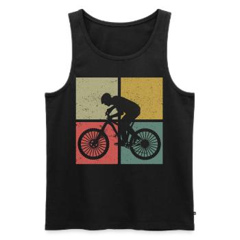 Enduro VTT VTT Équitation - Débardeur bio Premium Homme - noir - Devant - Michal (187cm)