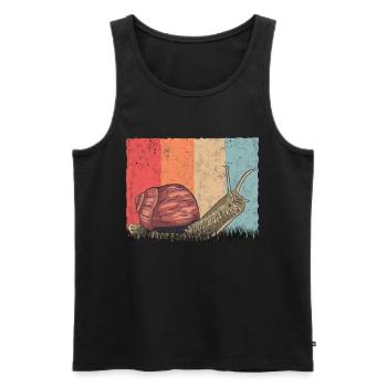 Snail Retro Vineyard Snail Vintage - Men's Premium Organic Tank Top - black - Front - AI Model Male 178 light (178cm)