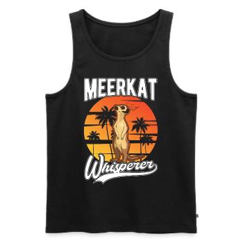 Erdmännchen Flüsterer Meerkat Whisperer - Débardeur bio Premium Homme - noir - Devant - Michal (187cm)