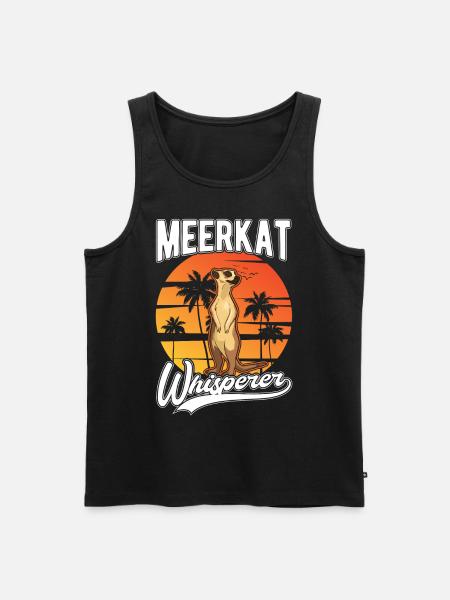 Erdmännchen Flüsterer Meerkat Whisperer - Débardeur bio Premium Homme - noir