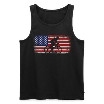 Drôle de vélo de route à vélo à vélo Usa - Débardeur bio Premium Homme - noir - Devant - Michal (187cm)
