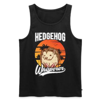 Hedgehog Whisper Hedgehog Whisperer - Men's Premium Organic Tank Top - black - Front - AI Model Male 178 light (178cm)