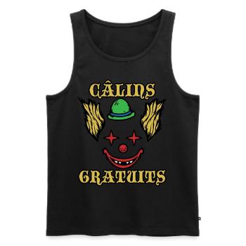 Câlins Gratuits Clown Terrifiant Cheveux en feu - Débardeur bio Premium Homme - noir - Devant - Michal (187cm)