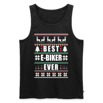 Drôle de Noël moche Meilleur Ebiker Jamais - Débardeur bio Premium Homme - noir - Devant - Michal (187cm)