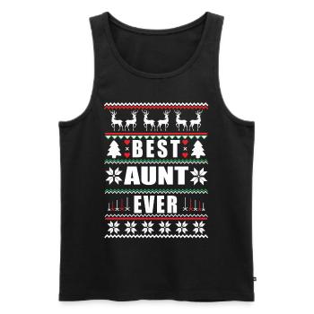 Funny Ugly Christmas Best Aunt Ever - Männer Premium Bio Tank Top - Schwarz - Vorne - AI Model Male 178 light (178cm)