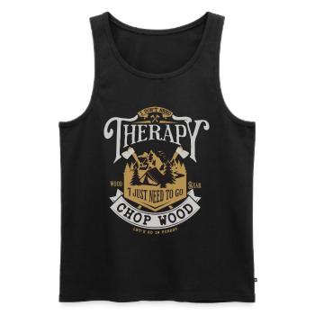 Forester Lumberjack Forest owner Chainsaw - Men's Premium Organic Tank Top - black - Front - Michal (187cm)