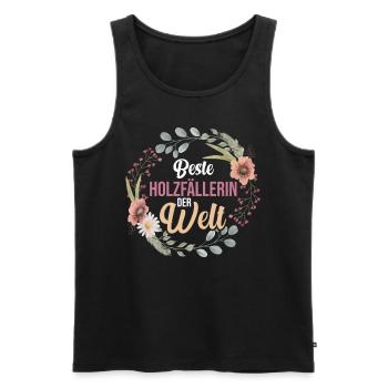 Waldarbeiter Förster Waldarbeit Holzfäller - Männer Premium Bio Tank Top - Schwarz - Vorne - Michal (187cm)