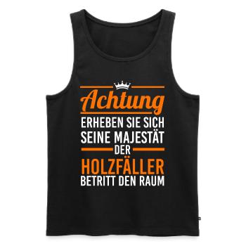 Waldarbeiter Förster Waldarbeit Holzfäller - Männer Premium Bio Tank Top - Schwarz - Vorne - Michal (187cm)