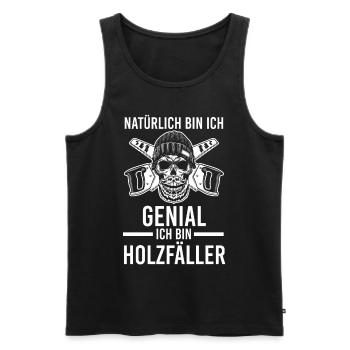 Waldarbeiter Förster Waldarbeit Holzfäller - Männer Premium Bio Tank Top - Schwarz - Vorne - Michal (187cm)