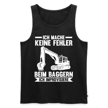 Baggerfahrer Maschinenführer Tiefbauer Bagger - Männer Premium Bio Tank Top - Schwarz - Vorne - Michal (187cm)