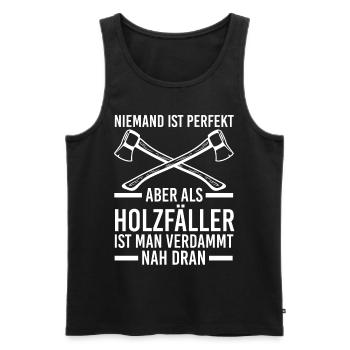 Waldarbeiter Förster Waldarbeit Holzfäller - Männer Premium Bio Tank Top - Schwarz - Vorne - Michal (187cm)