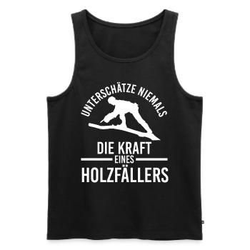 Waldarbeiter Förster Waldarbeit Holzfäller - Männer Premium Bio Tank Top - Schwarz - Vorne - Michal (187cm)