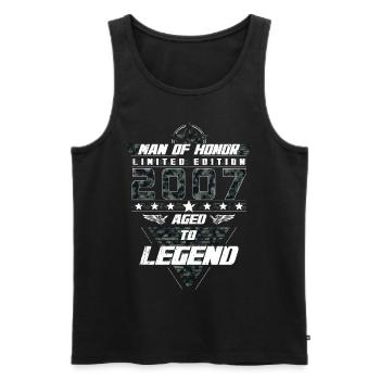 Man of Honor Year of Birth 2007 Camouflage Gift - Men's Premium Organic Tank Top - black - Front - Michal (187cm)