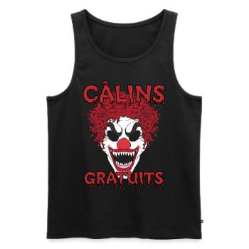 Câlins Gratuits Clown Terrifiant cheveux frisés - Débardeur bio Premium Homme - noir - Devant - Michal (187cm)