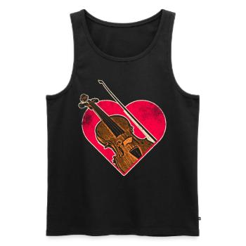 Violon Violoniste Instrument - Débardeur bio Premium Homme - noir - Devant - Michal (187cm)