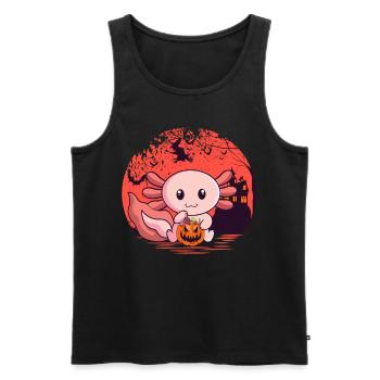 Effrayant Axolotl Tail Lurch Citrouille Halloween - Débardeur bio Premium Homme - noir - Devant - Michal (187cm)