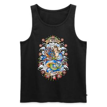 Mermaid Dragon Color - Männer Premium Bio Tank Top - Schwarz - Vorne - Michal (187cm)