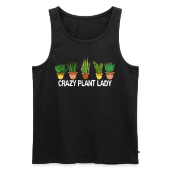 Crazy Plant Lady Plants Jardinier Fleuriste - Débardeur bio Premium Homme - noir - Devant - Michal (187cm)