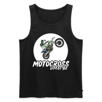 Motocross / Enduro / Freestyle mx / Dirtbike retro - Men's Premium Organic Tank Top - black - Front - Michal (187cm)